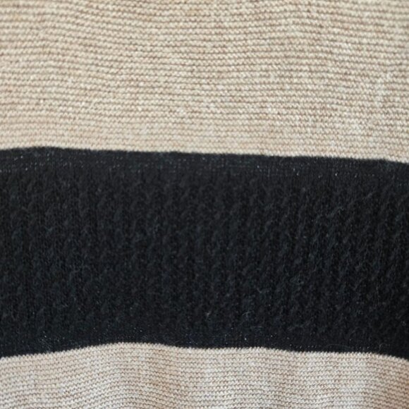 Coldwater Creek XL Striped Sweater Beige & Black Wool Cotton Blend - Picture 8 of 10